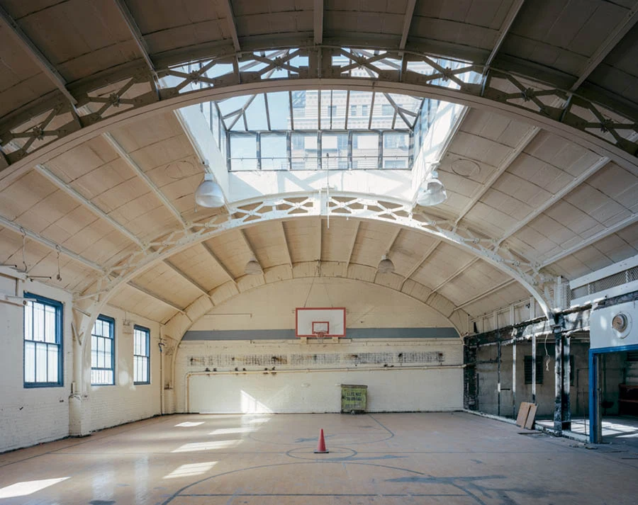 The former school gymnasium at 555 West End Avenue before its residential conversion